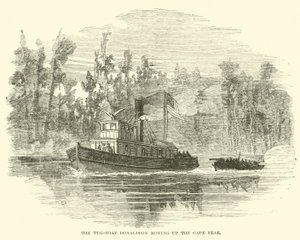 Vlečný člun Donaldson se pohybuje po Cape Fear, březen 1865 od American School
