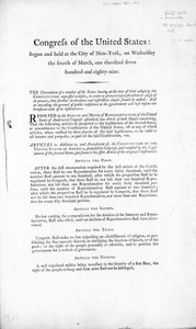 Listina práv Spojených států amerických, dokončená v roce 1789 (tisk) od American School