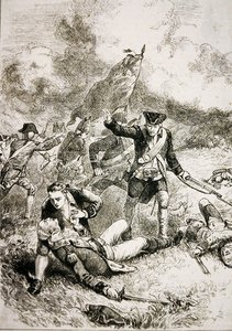 Smrt majora Johna Pitcairna z britské námořní pěchoty v bitvě u Bunker Hill od American School