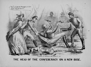 Hlava Konfederace na nové základně, vydané Hilton & Co., New York, kolem roku 1865 od American School