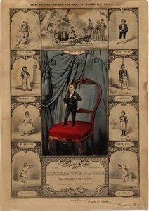 Původní generál Tom Thumb: nejmenší živý muž, hospoda. od Currier & Ives, 1860 od American School