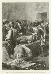 Zraněný Robespierre v sále shromáždění od American School