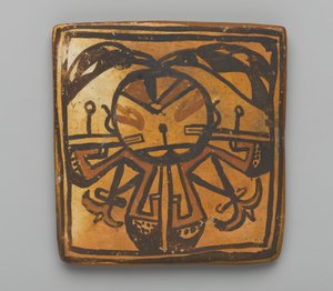 Dlaždice, vyrobená v Mesa, Arizona lidmi Hopi (hlína a klouzačka) od American School