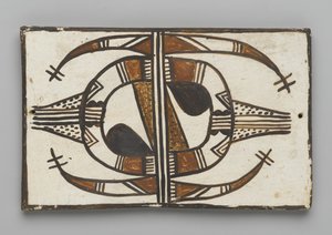 Dlaždice, vyrobená v Mesa, Arizona lidmi Hopi (hlína a klouzačka) od American School