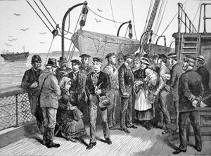 Zdravotníci americké vlády na emigrantské lodi, Quarantine Point, New York od American School