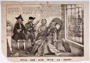 Strýček Sam Sick s La Grippe, 1837 od American School