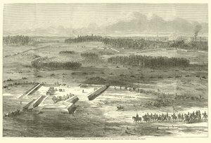 Union and Confederate works jihozápadně od Petersburgu, ze signální stanice, březen 1865 od American School
