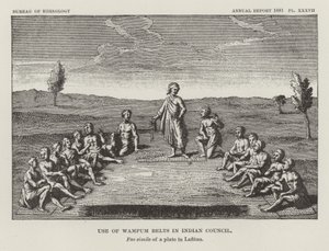 Použití Wampum pásů v Indian Council od American School