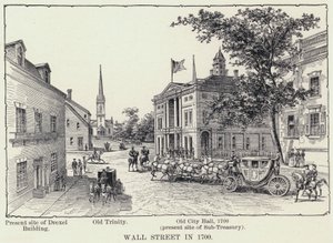 Wall Street v roce 1700 (litho) od American School