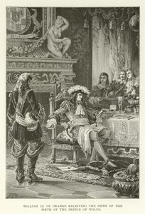 William III Oranžský obdrží zprávu o narození prince z Walesu od American School