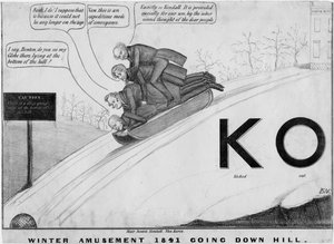 Winter amusement 1841: going down hill, publikoval H R Robinson, New York, od American School