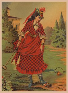 Žena hrající kroket (chromolit) od American School
