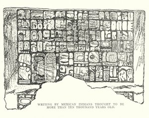 Písmo mexických indiánů staré více než 10 000 let (litografie) od American School