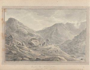 Pohledy v Anglii, Skotsku a Walesu: Bowder Stone Borrowdale, 30. srpna 1802 od Amos Green