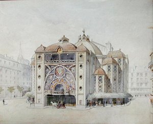 Design pro ideální divadlo (akvarel na papíře) od Anatole de Baudot