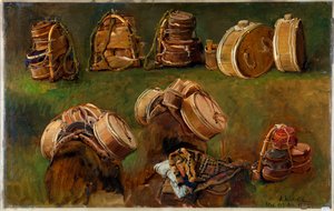 ""Etude de bats pour bete de somme"" (Studie sedel a dalších předmětů) Peinture d