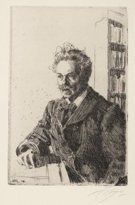 August Strindberg (1849-1912) - Zorn, Anders Leonard (1860-1920) - 1910 - Lept - 29,8x19,8 - Soukromá sbírka od Anders Leonard Zorn