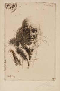 Hlava starého muže od Anders Leonard Zorn