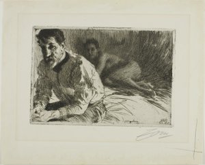 Augustus Saint-Gaudens II (Saint-Gaudens a jeho model) od Anders Leonard Zorn