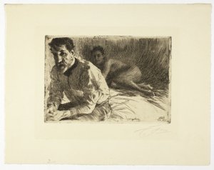 Augustus Saint Gaudens II (Saint Gaudens a jeho model) od Anders Leonard Zorn