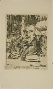 Autoportrét s nápisem od Anders Leonard Zorn