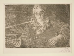 Žena se švédskou loutnou od Anders Leonard Zorn