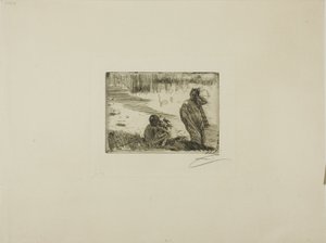 Mladí lidé koupání od Anders Leonard Zorn