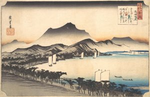 Jasné počasí v Awazu, 19. století. od Ando Hiroshige
