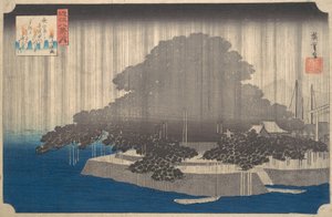 Večerní déšť na borovici Karasaki. od Ando Hiroshige