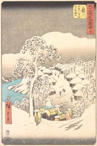 Fujikawa, vesnice v horách dříve nazývaná Mijadžijama, 1855., 1855. od Ando Hiroshige