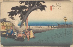 Fukuroi, v čajovně? 1834. , komár. 1834. od Ando Hiroshige