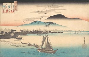 Husy letí dolů do Katady. od Ando Hiroshige