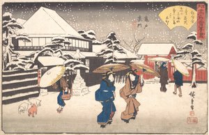 Zadní brána Kameido Tamaya? 1840. , komár. 1840. od Ando Hiroshige