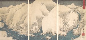 Kiso Gorge ve sněhu. od Ando Hiroshige