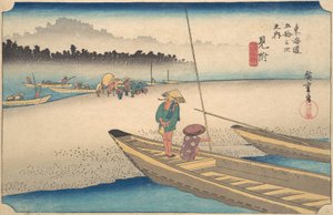 Hustá řeka Tenryu, co? 1834. , komár. 1834. od Ando Hiroshige
