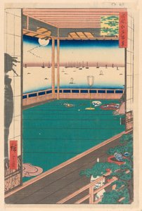 Měsíční mys (Tsuki-no-misaki) Ze série Sto slavných pohledů na Edo od Ando Hiroshige