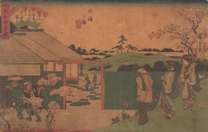 Ilustrace Mukojima Hiller Rock, ? 1840. , komár. 1840. od Ando Hiroshige