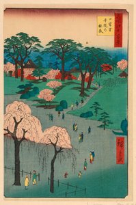 Nippori, Temple Gardens (Nippori, Jiin No Rinsen) Ze série Sto slavných pohledů na Edo od Ando Hiroshige