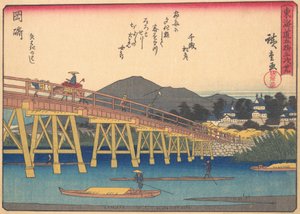 Okazaki, ze série Padesát tři zastávek Tokaidské silnice, začátek..., začátek 20. století. od Ando Hiroshige