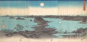 Panorama osmi pohledů na Kanasawu za úplňku, 1857., 1857. od Ando Hiroshige