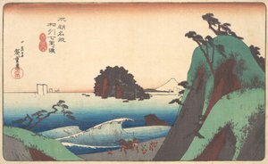 Nerafinované saké, Shichiri je pláž, že? 1830. , komár. 1830. od Ando Hiroshige