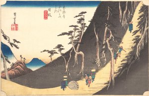 Stanice 26: Nissaka, Sayo no Nakayama, z padesáti tří stanic..., ca. 1833-34. od Ando Hiroshige