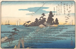 Divoké husy u Hanedy, 19. století. od Ando Hiroshige