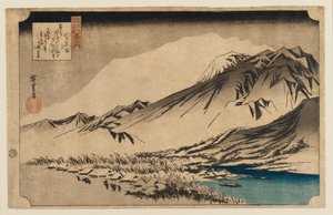 Woodblock print - Evening snow at Mt. Hira, 1797-1858 od Ando Hiroshige