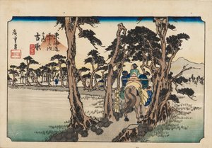 Oh DBock p Hayashi - Yoshiwara opustil Fuji, 19. linie Tsury. od Ando Hiroshige