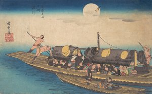 Yodogawa, co? 1834. , komár. 1834. od Ando Hiroshige