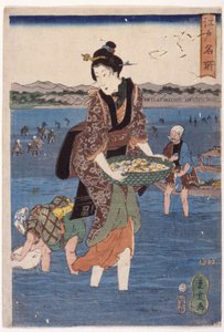 (Velká brodící ženská postava) od Ando or Utagawa Hiroshige