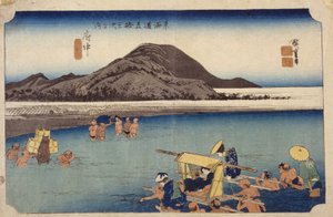 Abe River In Fuch?, #20 (dřevěný tisk) od Ando or Utagawa Hiroshige