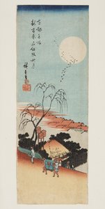 Autumn Moon at Emonzaka in the New Yoshiwara (Shin Yoshiwara Emonzaka sh?getsu) (colour woodblock print) od Ando or Utagawa Hiroshige