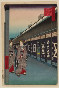 Cotton-Goods Lane, Odenma-cho od Ando or Utagawa Hiroshige